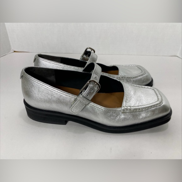 Labucq LADIES’ NORMAN MARYJANE SHOE Silver EU 38 US 7.5-8 UK 5 VGC Italy
